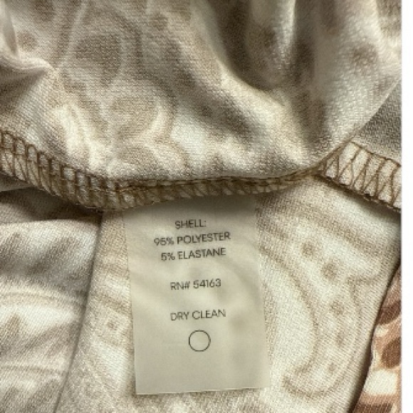 Tommy Hilfiger Shift Dress Brown Cream Paisley Print Fall Transitional - Size 16 - Picture 10 of 11